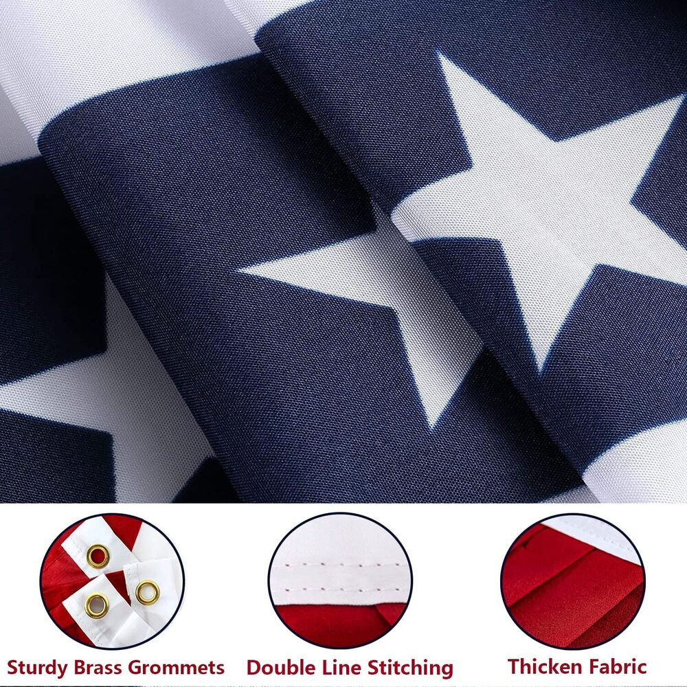 American Patriotic Bunting Flag, American Flag Bunting1.5x3Ft for Outside - Picture 4 of 7